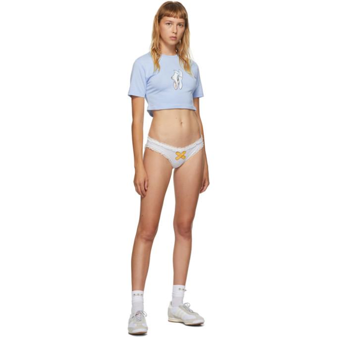 Im Sorry by Petra Collins SSENSE Exclusive Blue and White Socks T-Shirt and Briefs Set