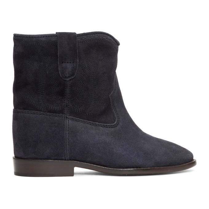 Isabel Marant Black Embroidered Crisi Boots