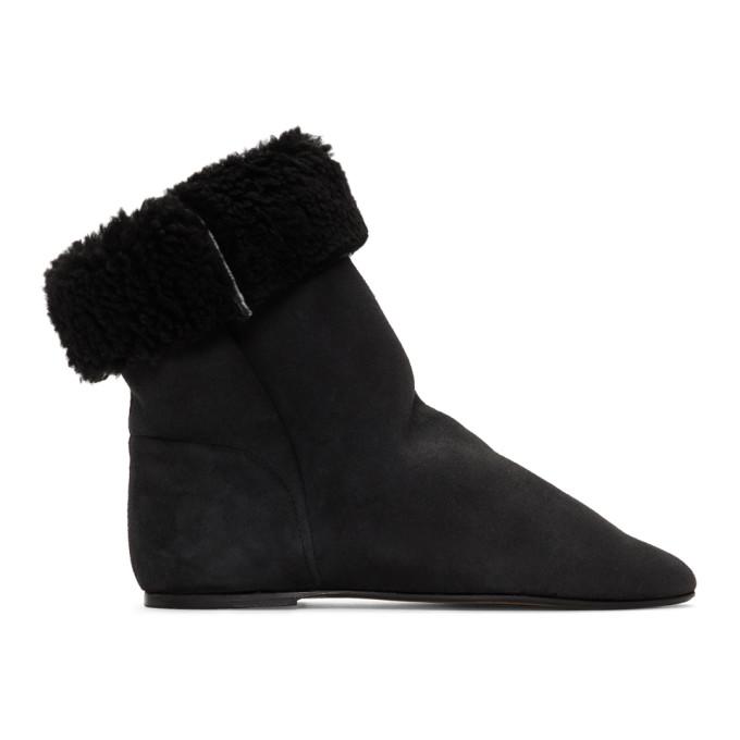 Isabel Marant Black Shearling Rullee Boots