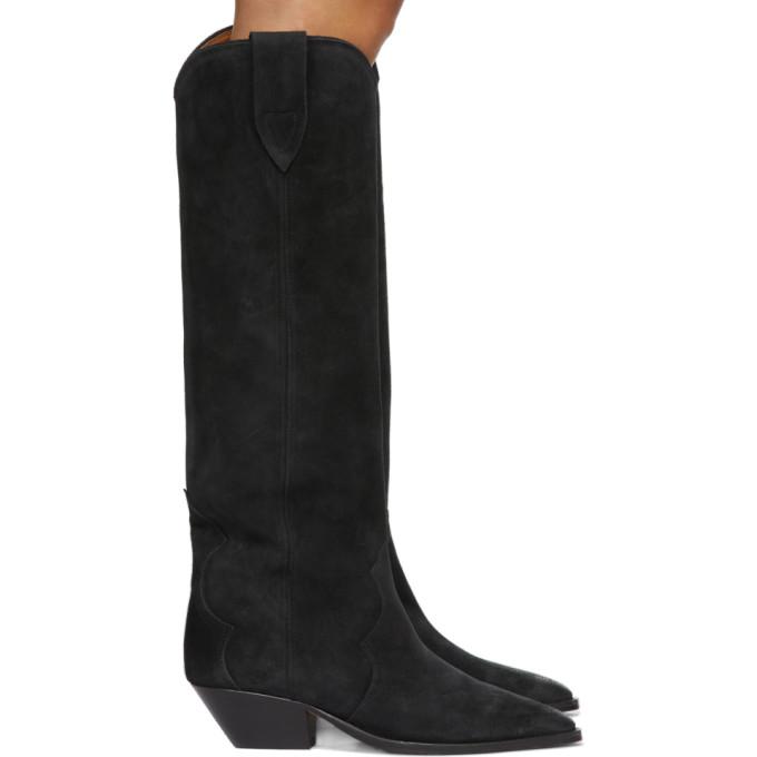 Isabel Marant Black Suede Denvee Tall Boots