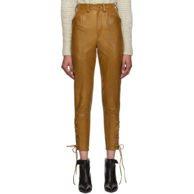 Isabel Marant Brown Leather Cadix Pants