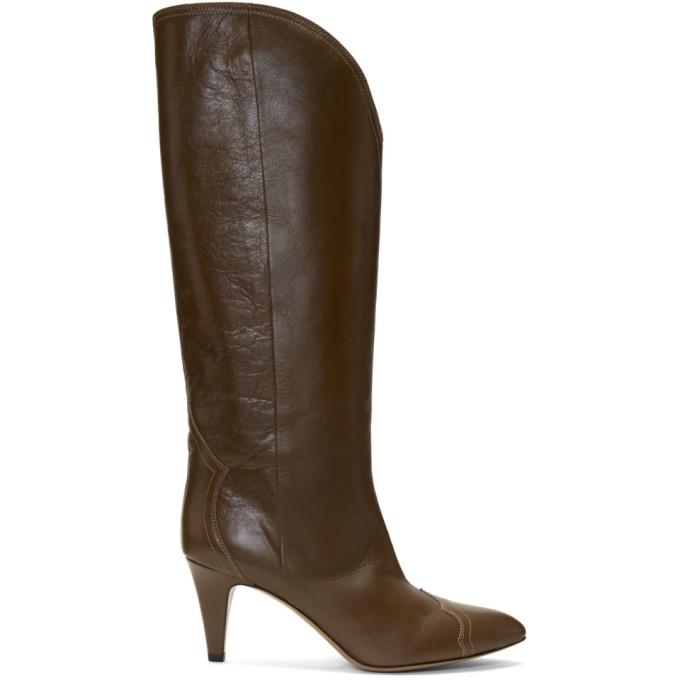 Isabel Marant Brown Shiny Lestan Boots
