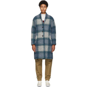 Isabel Marant Etoile Blue Wool Gabriel Blanket Coat