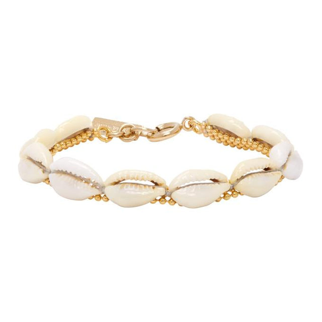 Isabel Marant White and Gold Shell Bracelet