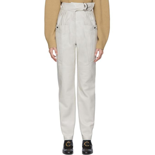 Isabel Marant White Leather Ferris Trousers
