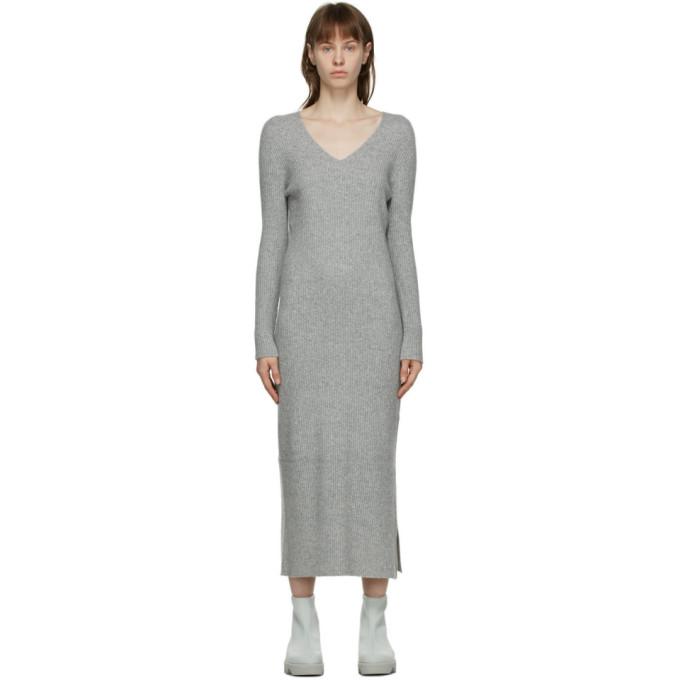 Issey Miyake Grey Wool Rib Knit Dress