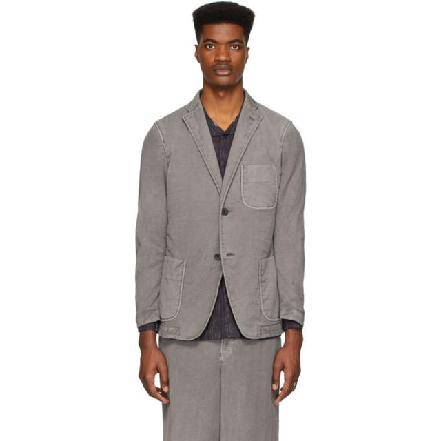 Issey Miyake Men Grey Faded Basic Blazer