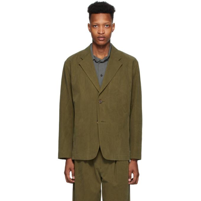 Issey Miyake Men Khaki Mercerized Gabardine Blazer