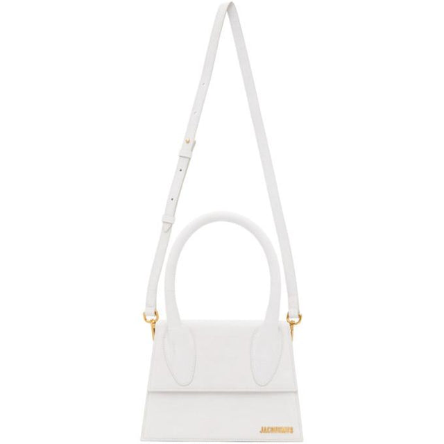 Jacquemus White Croc Le Grand Chiquito Top Handle Bag