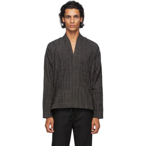 Jan-Jan Van Essche Black Organic Cotton Striped Shirt