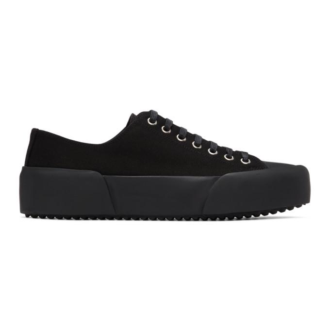 Jil Sander Black Canvas Sneakers