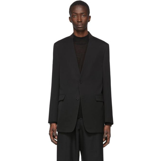 Jil Sander Black Folded Collar Blazer