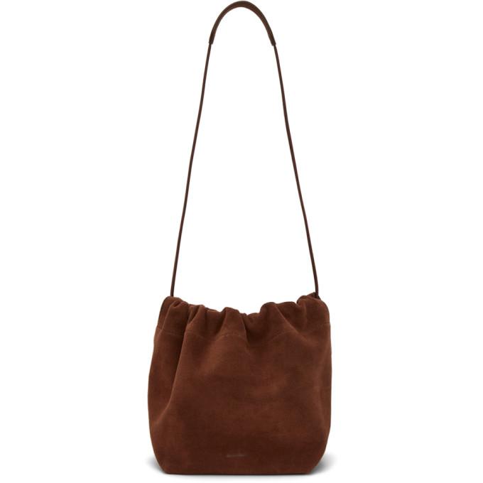 Jil Sander Brown Suede Sphere Pouch