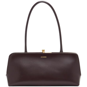 Jil Sander Burgundy Small Goji Top Handle Bag