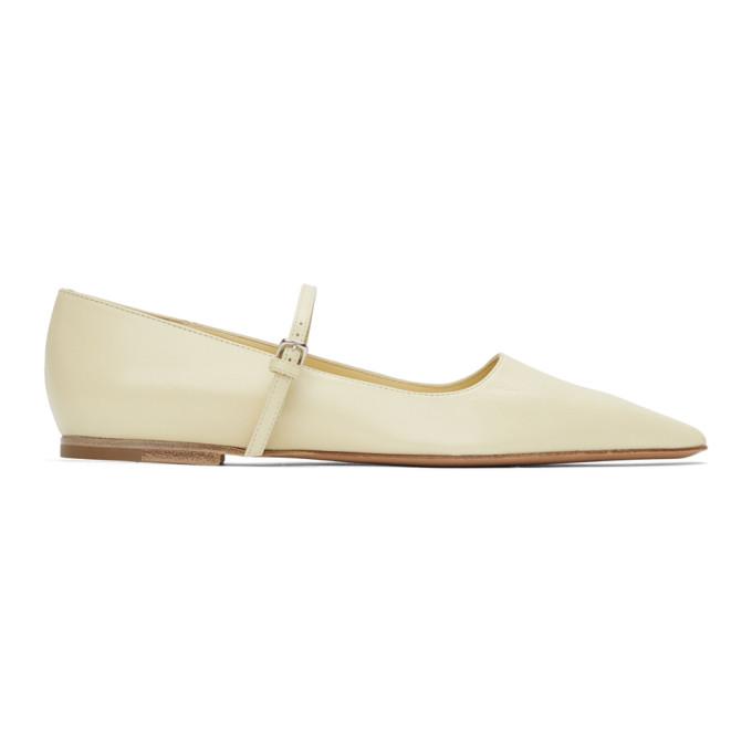 Jil Sander Yellow Mary Jane Ballerina Flats – BlackSkinny