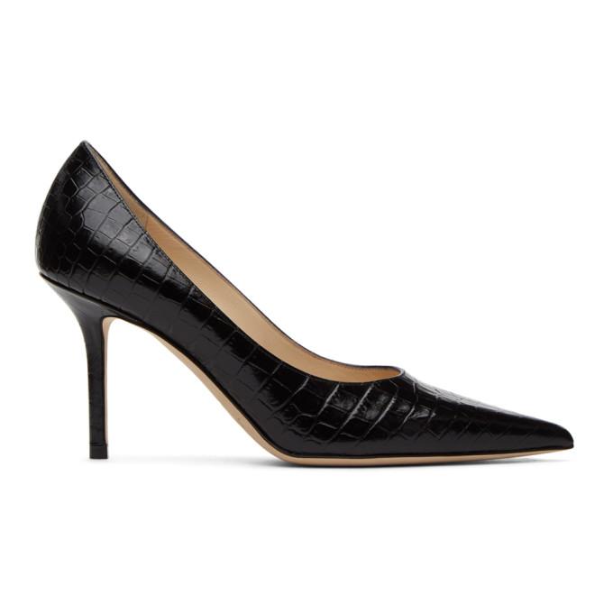 Jimmy Choo Black Croc Love 85 Heels
