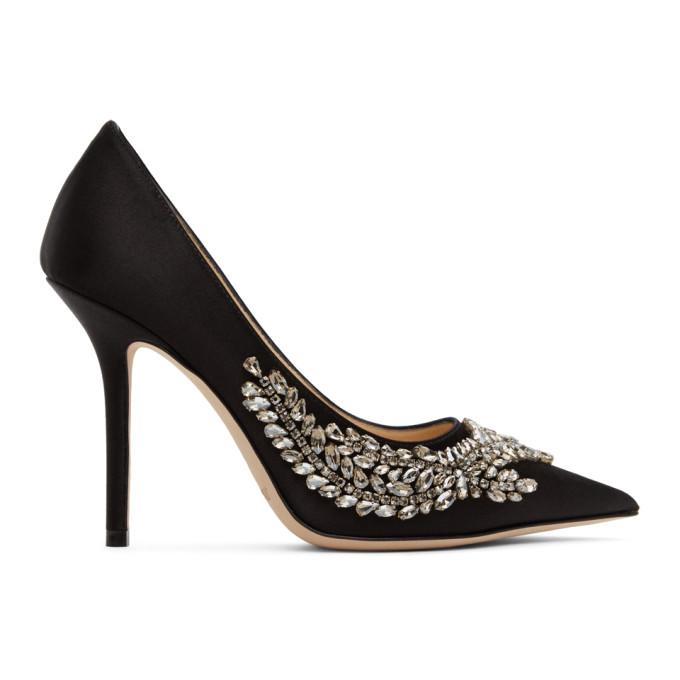 Jimmy Choo Black Satin Love 100 Heels
