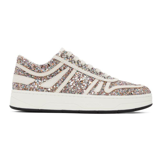 Jimmy Choo Multicolor Leather Glitter Hawaii Sneakers