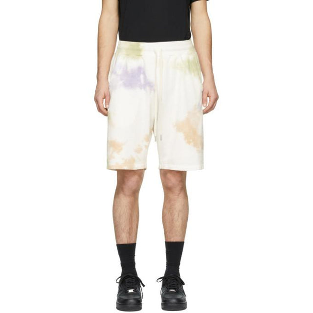 John Elliott White and Multicolor Crimson Shorts