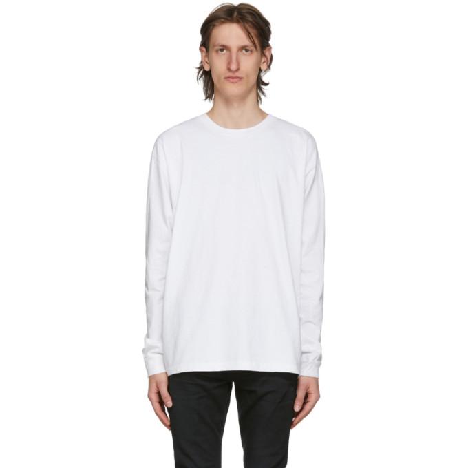John Elliott White University Long Sleeve T-Shirt