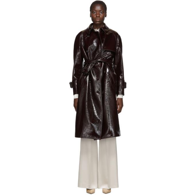 Joseph Burgundy Coated Felt Trench Coat