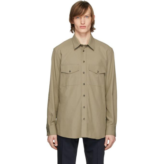 Joseph Khaki Twill Double Pocket Shirt