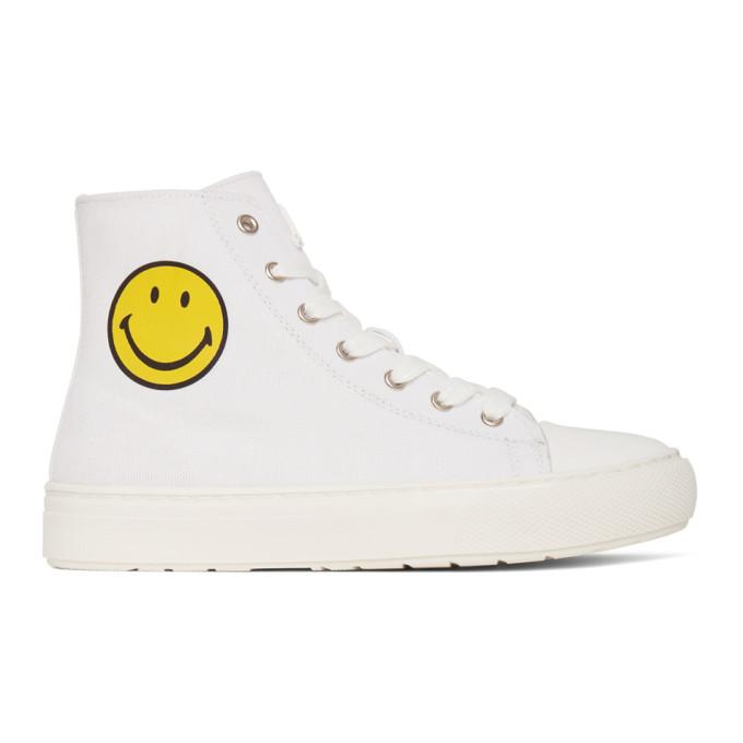 Joshua Sanders White Smiley Edition High-Top Sneakers