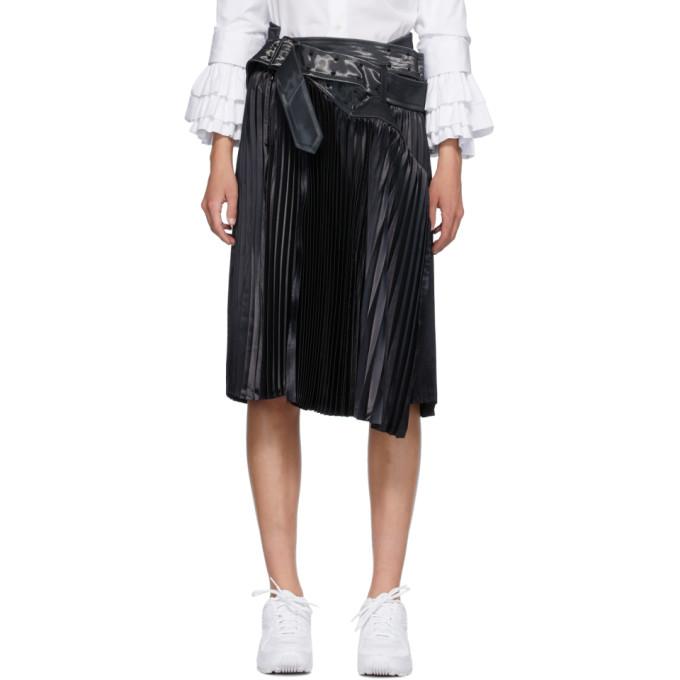 Junya Watanabe Black Pleated Trench Skirt