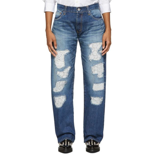 Junya Watanabe Indigo Lace Patchwork Jeans