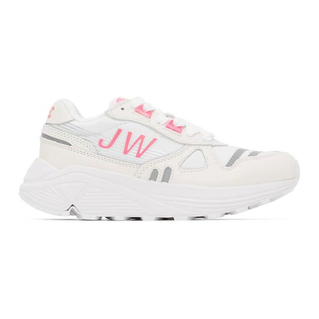 Junya Watanabe White and Pink Hi-Tec Edition Synthetic Leather Sneakers