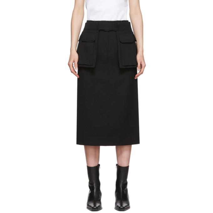 Juun.J Black Belted Pencil Skirt
