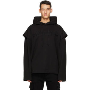 Juun.J Black Embroidered Hoodie