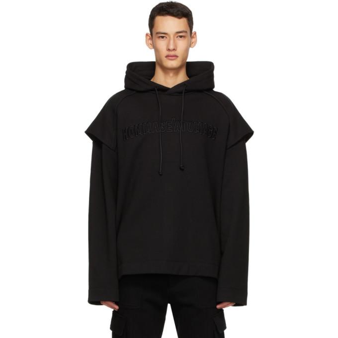 Juun.J Black Embroidered Hoodie