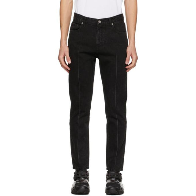 Juun.J Black Front Seam Jeans