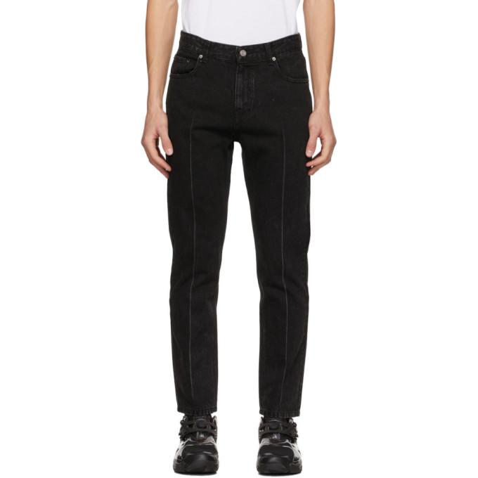 Juun.J Black Front Seam Jeans
