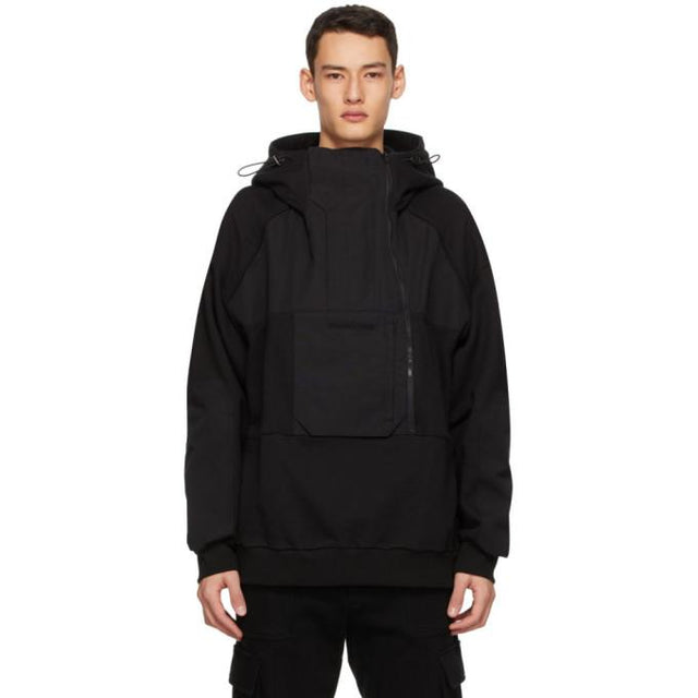 Juun.J Black Half-Zip Hoodie