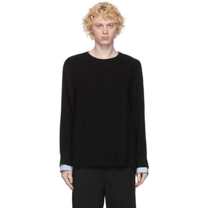 Juun.J Black Layered Crewneck Sweater