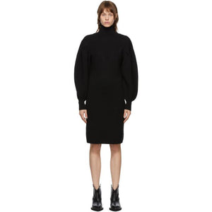 Juun.J Black Wool Turtleneck Dress