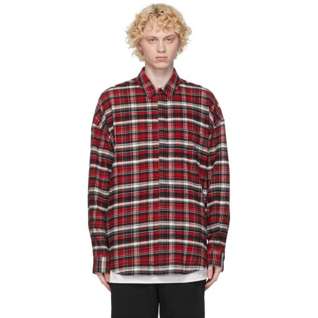 Juun.J Red Flannel Checkered Shirt