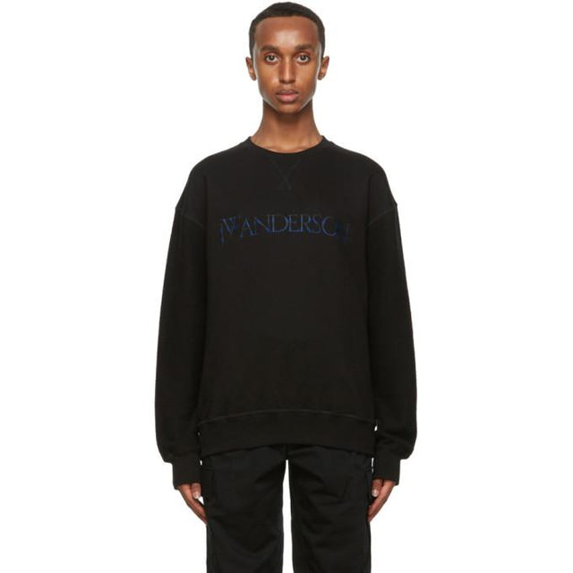 JW Anderson Black Embroidered Logo Sweatshirt