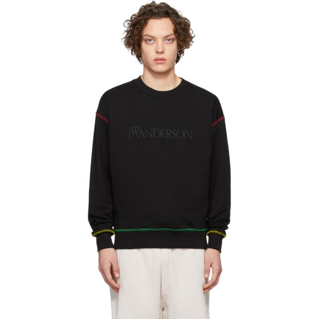 JW Anderson Black Embroidered Logo Sweatshirt