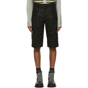 JW Anderson Black Merino Wool Melange Shorts