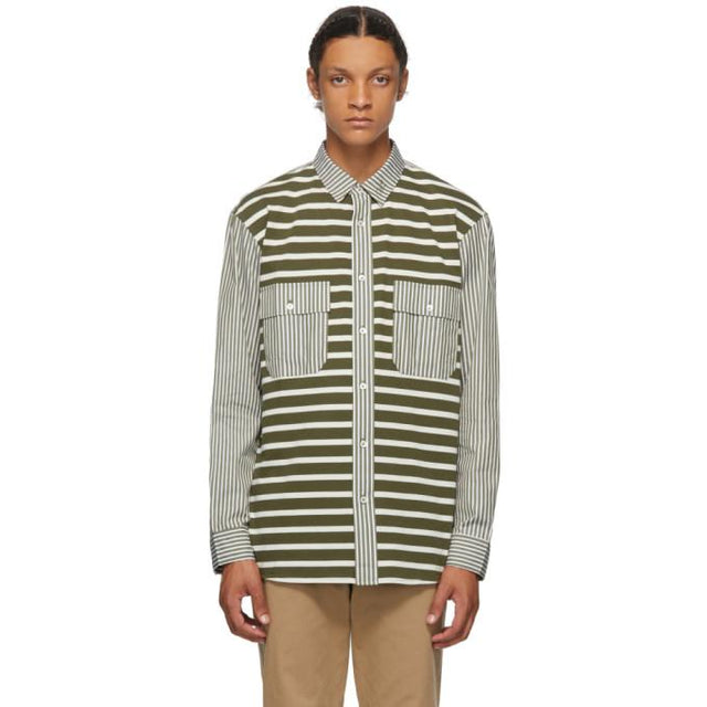 JW Anderson Green Patchwork Stripe Shirt