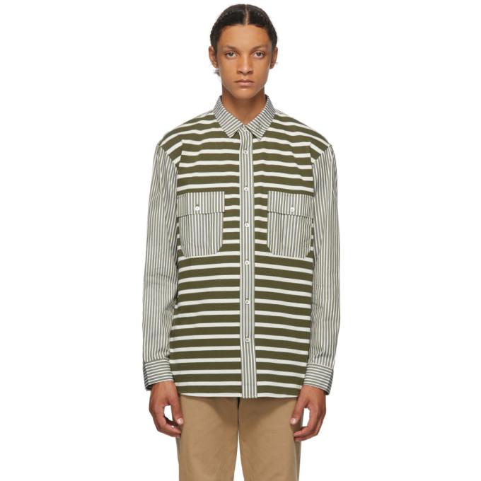 JW Anderson Green Patchwork Stripe Shirt