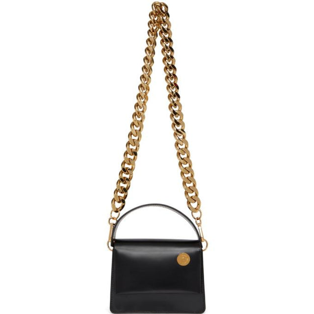 KARA Black Baby Pinch Chain Bag