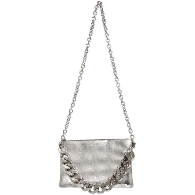 KARA Silver Chain Mail Crossbody Bag
