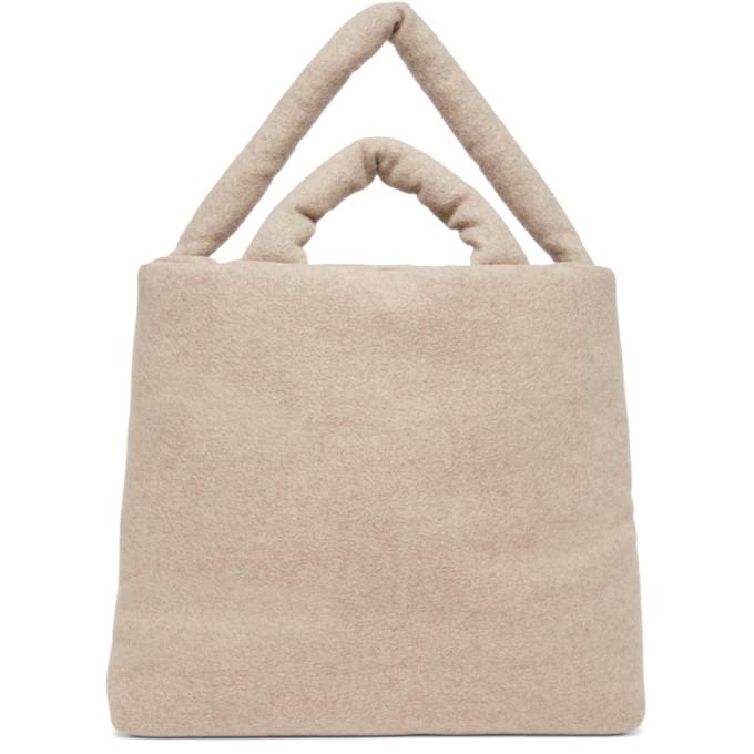 KASSL Editions Beige Wool Felted Large Bag
