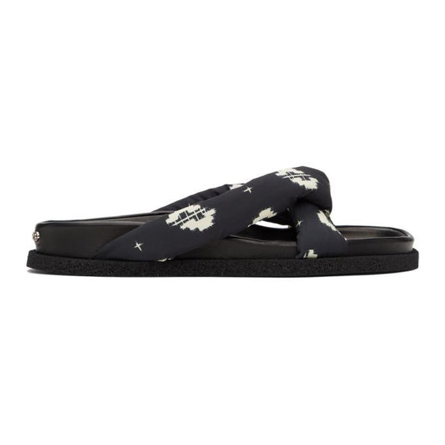 Kenzo Black Ikat Komfy Flip Flops