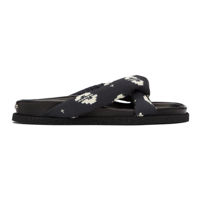 Kenzo Black Ikat Komfy Flip Flops