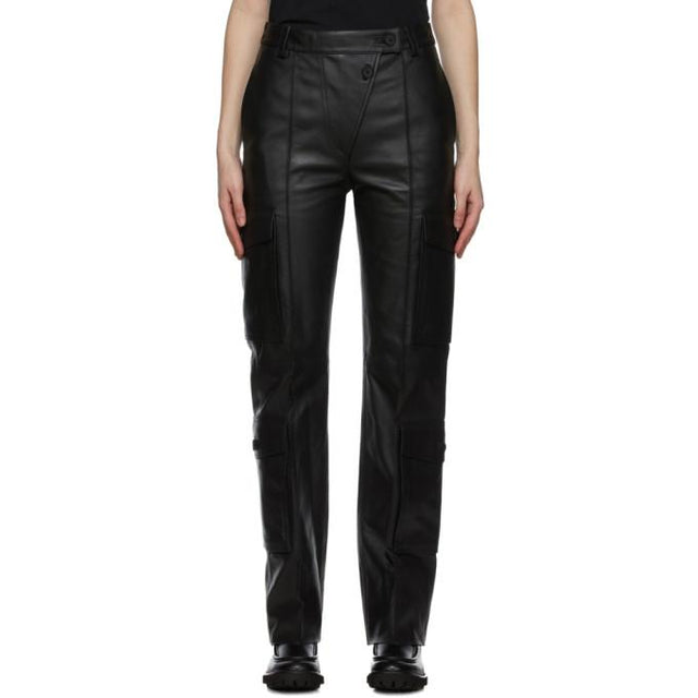 Kenzo Black Leather Cargo Pants
